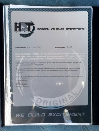 1984 VK HDT Commodore LM5000 Build No.1331