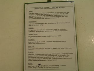 1965 Ford Cortina Lotus - Appendix 'J'