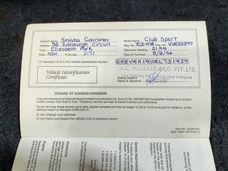 1994 HSV VR Clubsport Build No.730 - 5 Speed Manual