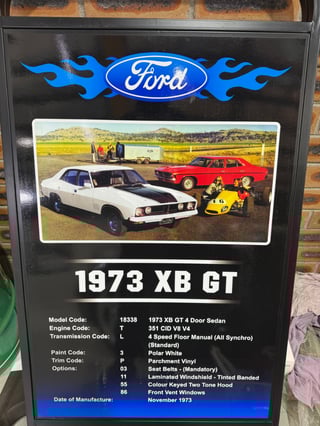 1973 Ford Falcon XB GT 4V - Polar White 