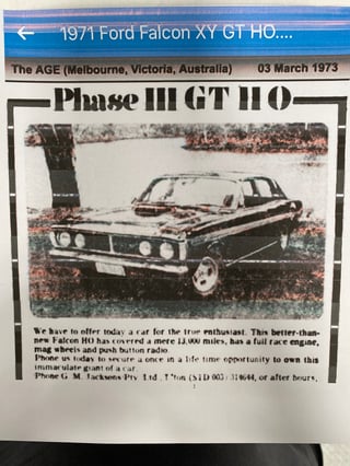 1971 XY Falcon GTHO Phase 3