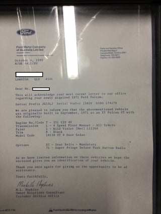 1971 XY GT Falcon - Wild Violet