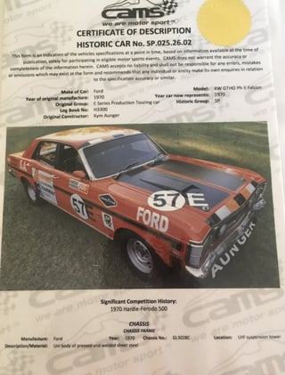 1970 XW Falcon GTHO Phase 2 - Bathurst Race History