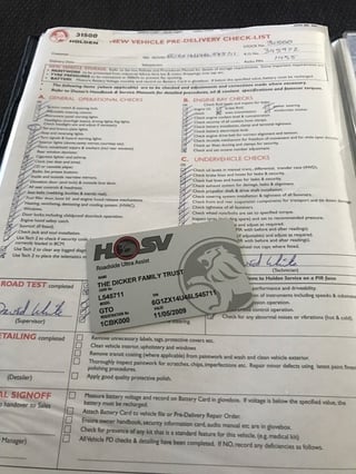 2006 HSV GTO LE - Build No. 003 / 100