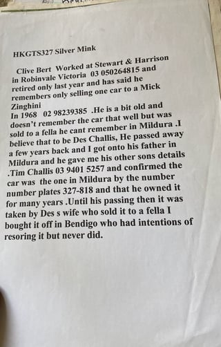 1968 HK GTS Monaro 327 V8 Bathurst