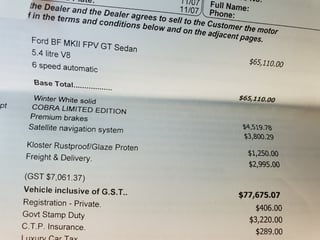 2007 FPV BFII Falcon GT Cobra No.290/400