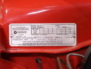 1973 Chrysler VJ Valiant Charger 770 E55 - 340 V8