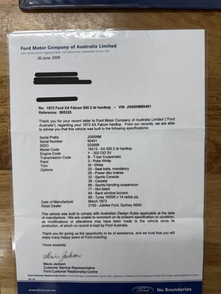 1973 Ford XA Falcon 500 Superbird - Polar White 