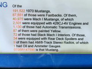 1970 Mustang Mach 1 428 Cobra Jet