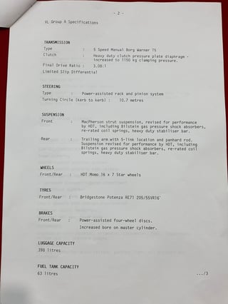 1986 HDT VL Commodore SS Group A #333 - 5,342 km