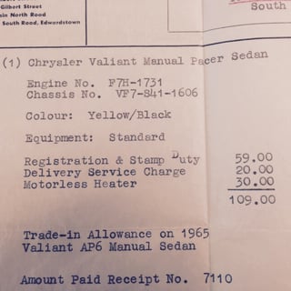 1969 VF Valiant Pacer 225