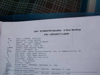 1967 Plymouth Satellite 383 V8