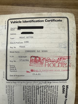 1980 HDT VC Brock Build No 367 - Tuxedo Black