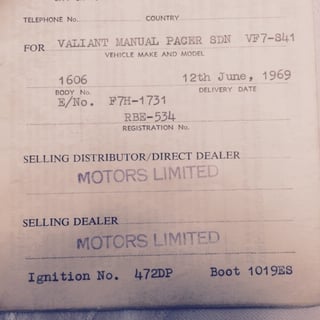 1969 VF Valiant Pacer 225