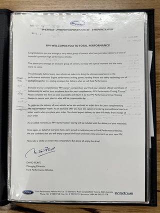 2003 FPV BA GT Build No 191 - Blueprint Metallic 25,973km
