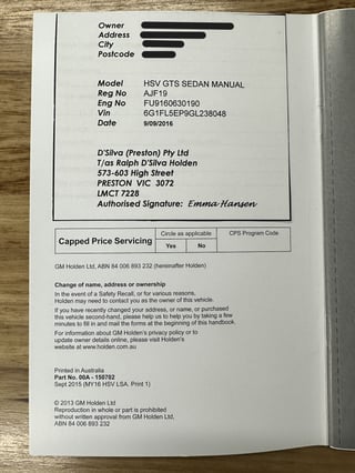 2016 HSV GEN-F2 GTS Build No 675 6sp Man - Phantom Black