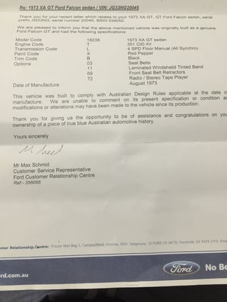 1973 XA GT Falcon