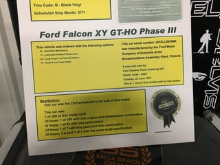 1971 XY Falcon GTHO Phase 3