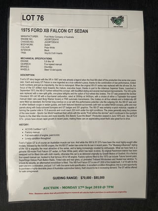 1975 Ford Falcon XB GT - Polar White