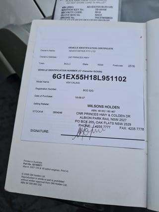 2007 Holden VE Calais - 6 Litre Supercharged