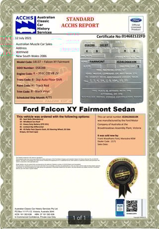 1971 XY Fairmont GS 351 K-Code