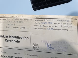 1985 VK BT1 Commodore SL - 4.9L V8