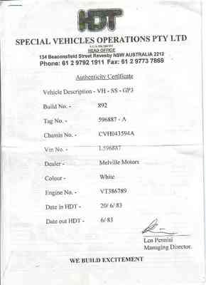 VH Group 3 Brock Commodore