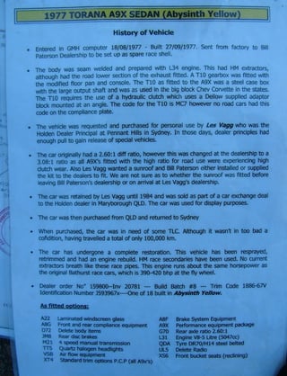 1977 LX Torana A9X 4 Door