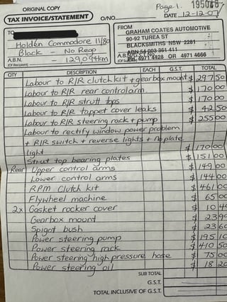 1980 HDT VC Brock Build No 367 - Tuxedo Black