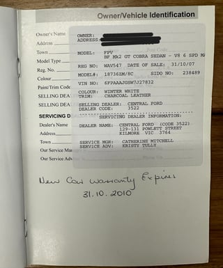 2007 FPV BFII GT R-Spec Cobra - Build No 009