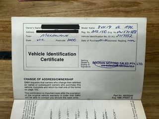 1986 HDT VL Commodore SS Group A - Build No 497 