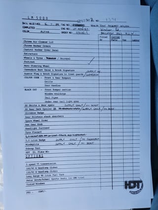 1984 VK HDT Commodore LM5000 Build No.1331