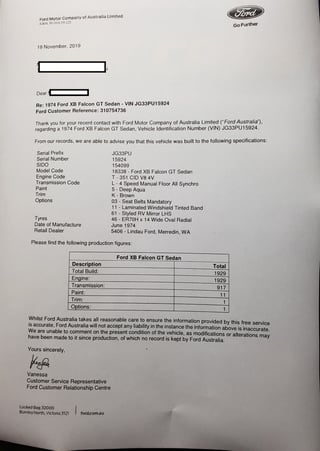 1974 XB GT Falcon 4 Speed Top Loader