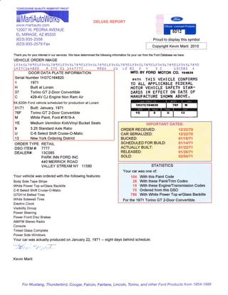 1971 Ford Torino GT Convertible 429CJ