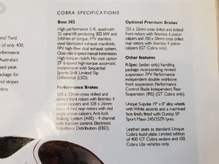 2007 FPV BFII Falcon GT Cobra No.290/400