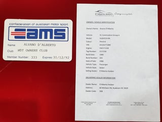 1986 HDT VL Commodore SS Group A #333 - 5,342 km