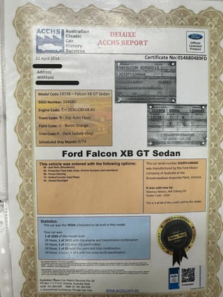 1974 Ford Falcon XB GT Sedan - Burnt Orange