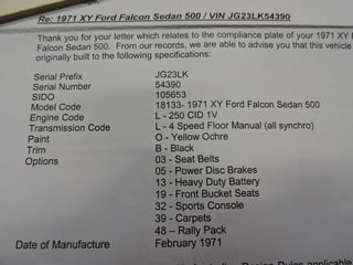 1971 XY GS Falcon 500