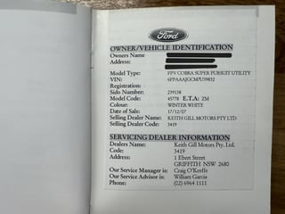 2007 FPV BF MK II Cobra Super Pursuit Build No 60 - 63,270km 