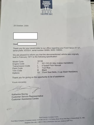 1971 XY GT Ford Falcon