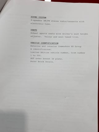 1986 HDT VL Commodore SS Group A #333 - 5,342 km