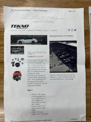 2016 HSV VF Series II GTS - 530kW Tekno Performance Enhanced …