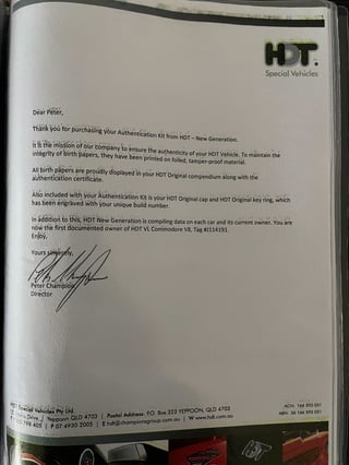 1987 VL HDT Improved Commodore