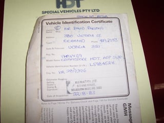 1983 VH SL/E HDT 'Aust. Dealer Pack' Build No. 941