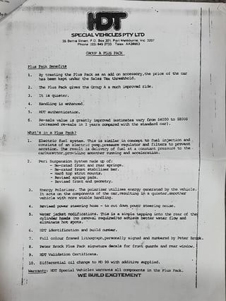 1986 HDT VL Commodore SS Group A - Plus Pack