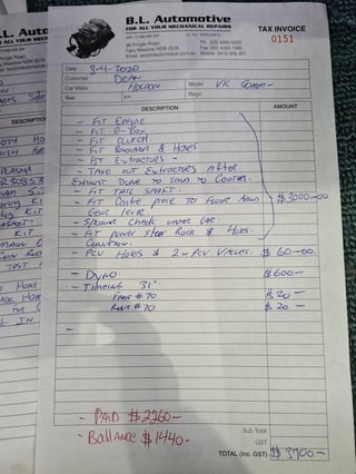 1985 HDT VK SS Commodore #1824