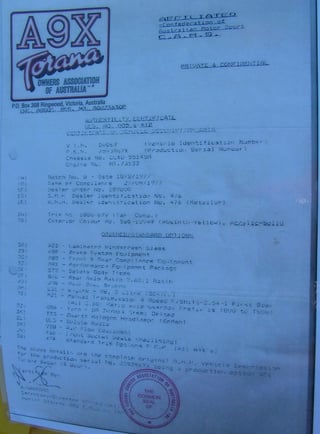 1977 LX Torana A9X 4 Door