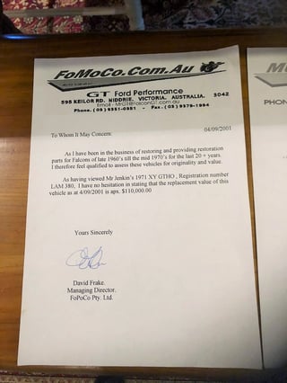 1971 XY Falcon GTHO Phase 3