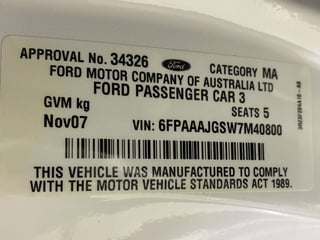 2007 FPV BFII Falcon GT Cobra - Build No.111 / 400 - 6,003 km